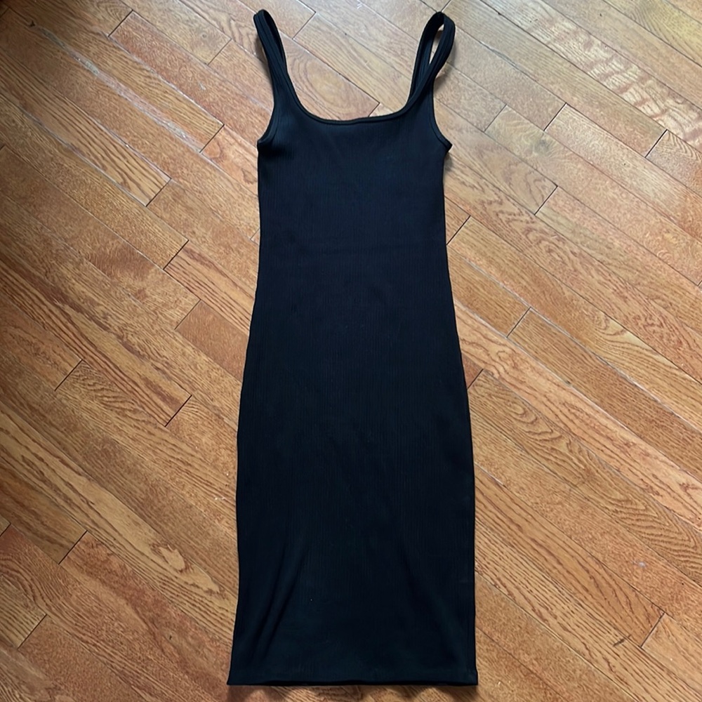 Little Black Dress - Mid length square neck tank top straps